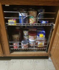 Rev-A-Shelf 5WB2-1822-CR 18 x 22 Inch Two-Tier Kitchen Organization Cabinet Pull Out Storage Wire Basket, Chrome 18 in 44 71QgfgCKugL