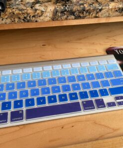 Allinside Blue Ombre Keyboard Cover Skin for MacBook Pro 13" 15" 17" (2015 or Older Version), MacBook Air 13" A1369/A1466, Older iMac Wireless Keyboard MC184LL/B 2010-2017 MacBook Air 13 & 2008-2015 Mac Pro 13/15 Ombre Blue 28 71QgomPmQCL