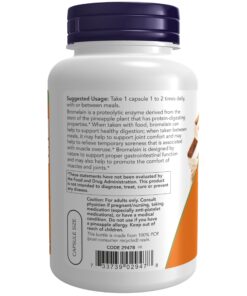 NOW Supplements, Bromelain (Natural Proteolytic Enzyme) 2,400 GDU/g - 500 mg, Natural Proteolytic Enzyme*, 120 Veg Capsules 120 Count (Pack of 1) 13 71QhM6ox6KL