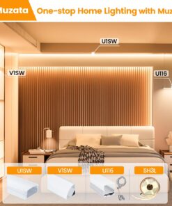 Muzata 6-Pack 3.3ft/1Meter U Shape LED Aluminum Channel System with Cover, End Caps and Mounting Clips Aluminum Profile for Under Cabinet LED Strip Light Installations U1SW WW LU1 41 71Qiap2d5L