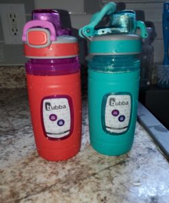 Bubba Flo Kids Water Bottle with Leak-Proof Lid, 16oz Dishwasher Safe Water Bottle for Kids, Impact and Stain-Resistant, Aqua Waters Single 27 71QiujV5vML