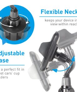 Macally Cup Phone Holder for Car Mount for Apple iPhone 11 Pro Max XS XS Max XR X 8 8+ 7 7 Plus 6s 6 5s SE, Samsung Galaxy S10 Plus S9 S8 Note, LG, Nexus, Google Pixel 3, Motorola, Smartphone (MCUP),Black 24 71QiwaJXBcL