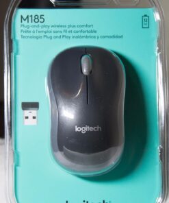 Logitech M185 Wireless Mouse, 2.4GHz with USB Mini Receiver, 12-Month Battery Life, 1000 DPI Optical Tracking, Ambidextrous PC/Mac/Laptop - Swift Gray USB Receiver 57 71QjuIQ5AqL