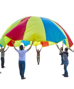 Sonyabecca Parachute, Play Parachute 10ft 12ft 16ft with 12 Handles 20ft 24ft with 16 Handles for Kids Cooperation Group Play 16 71QkBZWZBmL