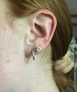 "STUNNING FLAME" 18K Gold Plated Silver Brilliant Cut Simulated Diamond Cubic Zirconia Stud Earrings 1.5 carats Gold Plated Sterling Silver - White 55 71QkRLwAVqL