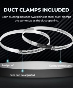 iPower GLDUCT25C 6 Inch 25 Feet Non-Insulated Flex Air Aluminum Ducting Dryer Vent Hose for HVAC Ventilation, 6 in 25 ft-1Pcs, 2 Clamps included, Silver 15 71QkpiUUgtL