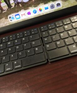 Samsers Foldable Bluetooth Keyboard - Portable Wireless Keyboard with Stand Holder, Rechargeable Full Size Ultra Slim Keyboard Compatible IOS Android Windows Smartphone Tablet and Laptop-Black Black 40 71QlcZ4VeLL