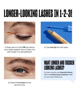 Babe Original Babe Lash Essential Eyelash Premium Growth Serum - Fuller & Longer Looking Voluminous Eyelashes, Advanced Lash Enhancing Treatment for Natural Lashes, Extensions & Eyebrows, Vegan & Cruelty-Free 0.14 Fl Oz (Pack of 1) 32 71Qlzn0dmL 1