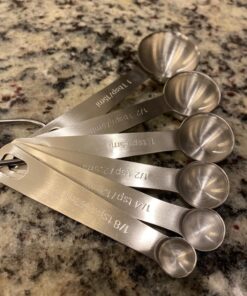 1Easylife 18/8 Stainless Steel Measuring Spoons, Set of 6 for Measuring Dry and Liquid Ingredients 43 71QnlecdBaL