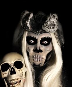 Prextex 6.5" Plastic Skull Head Halloween Decor | Realistic Life-Size Skeleton Skull Halloween & Day of The Dead Decoration | Scary Human Skull Replicas Skeleton Decor | Head Skulls Decor 37 71QpVe8ze4L 1