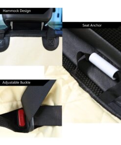 PET MAGASIN Durable Beige Pet Car Seat Cover Waterproof & Scratch Proof & Nonslip Backing & Hammock Style & Heavy Duty Back Seat Protector for Cars Trucks and SUVs 19 71QpfN0ZjiL 2