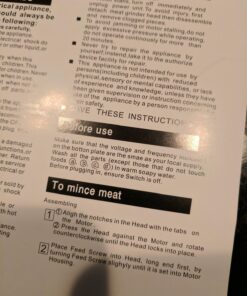 Sunmile SM-G33 Electric Meat Grinder - 1HP 800W Max Power - ETL Stainless Steel Meat Grinder Mincer Sausage Stuffer, Stainless Steel Blade and Plates and 1 Sausage Maker 38 71QrT8KdbnL