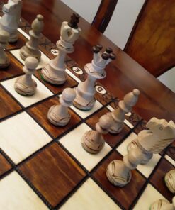 The Zaria Chess Set, Handcrafted, Elegant, Wooden Chess Pieces, Chess Board That Folds for Chess Piece Storage 16 71Qrd3xwGKL