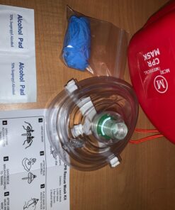 MCR Medical CPR Rescue Mask, Adult/Child Pocket Resuscitator, Hard Case with Wrist Strap 24 71QruH4JORL