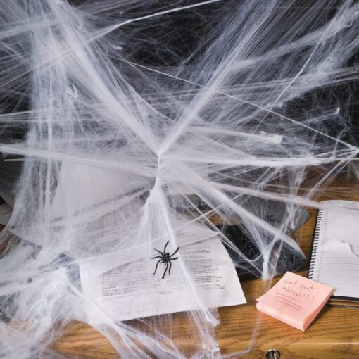 Fun Express Halloween Spider Webs Spiderwebs With Plastic Spiders - 12 Packs