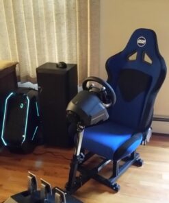 OpenWheeler GEN3 Racing Wheel Stand Cockpit Blue on Black | Fits All Logitech G923 | G29 | G920 | Thrustmaster | Fanatec Wheels | Compatible with Xbox One, PS4, PC Platforms 55 71QtAqFL8UL