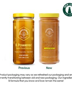 Superfood Honey by Beekeeper's Naturals - Bee Pollen, Royal Jelly, Propolis, Honey - Natural Energy, Immune Support, Mental Clarity, Athletic Performance (11.6 oz) 11.60 Ounce (Pack of 1) 28 71QtRawbeML