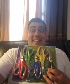 Scissors, VERONES 8 Inch Soft Comfort-Grip Handles & Stainless Steel Sharp Blades Perfect for Cutting Paper, Fabric Photos, & More, 15-Pack 15 PACK 18 71QtVUYwF8L