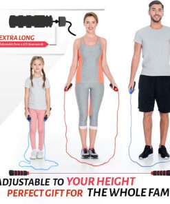 Alternative view of Limm Adjustable Jump Rope for Workout - All-Purpose Exercise Jump Rope Kids & Adults Love with Tangle-Free, Comfortable Foam Handles - Best Slimming, Cardio & Endurance Training Red