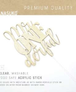 NANASUKO 1st Birthday Cake Topper - mr Onederful - Double Sided Gold Glitter - Premium Quality Made in USA 18 71QvP8VV9EL