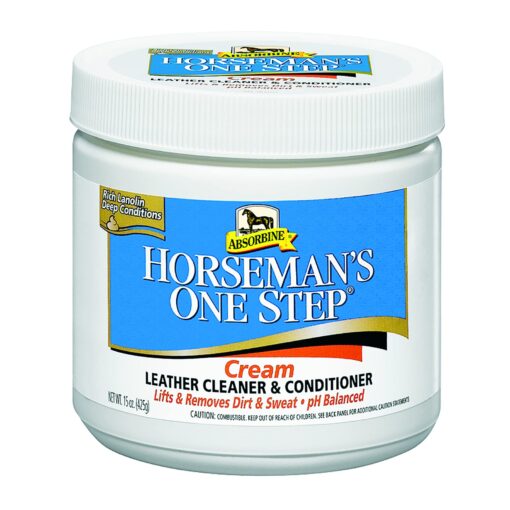 Absorbine Horseman’s One Step Leather Cleaner & Conditioner Cream, Vinyl/Leather Treatment to Clean, Protect, Restore & Prevent Dryness, 15oz