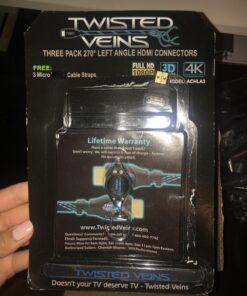 Twisted Veins HDMI 90 & 270 Degree, 4-Pack, Right Angle Adapters/Connectors, Supports HDMI 2.0b 4K 60hz HDR 270 & 90 Degree Adapters, 4 pack 44 71Qvji4XkzL
