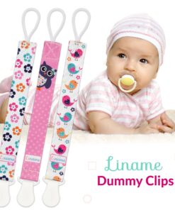 Liname Neutral Pacifier Clip - 3 Pack Pacifier Clips for Boys & Girls - Binky Holder Soothie Paci Clip Binkie Clip - Unisex Pacifer Clip - Baby Pacifier Clip and Pacifier Holder Spring Flowers 20 71QwTPz34BL
