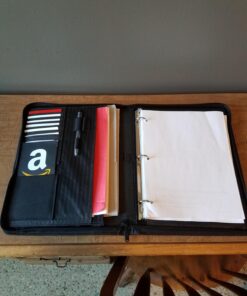Case-it Executive Zippered Padfolio with Removable 3-Ring Binder and Letter Size Writing Pad, Black (PAD-40) Single PAD-40 72 71QyHpPvvpL