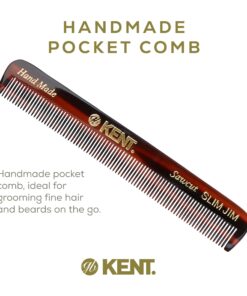 Kent Slim Jim Handmade All Fine Tooth Pocket Comb for Men, Hair Comb Straightener for Everyday Grooming Styling Hair, Mustache and Beard, Use Dry or with Balms, Saw Cut Hand Polished, Made in England 1 Pack 12 71QyxnUJf9L