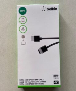 Belkin Ultra HD HDMI 2.1 Cable 6.6FT/2M, 4K High Speed , 48Gbps HDMI 2.1 Cord - Dolby Vision HDR & 8K@60Hz Capable, Compatible w/ Playstation, PS4, PS5, Xbox Series X, RokuTV & More 38 71Qz2isJW5L 1