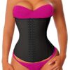 YIANNA Long Torso Waist Trainer for Women Underbust Corsets Cincher Sport Girdle 1-black X-Small 2 71QzBOA5iL