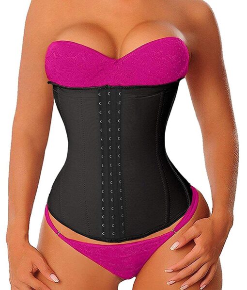 YIANNA Long Torso Waist Trainer for Women Underbust Corsets Cincher Sport Girdle 1-black X-Small