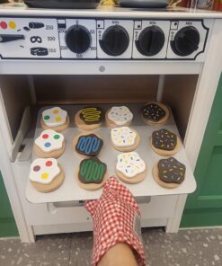 Melissa & Doug Slice and Bake Wooden Cookie Play Food Set - Pretend Cookies And Baking Sheet, Wooden Play Food Set, Toy Baking Set For Kids Ages 3+ 35 71QzXvj MTL 4