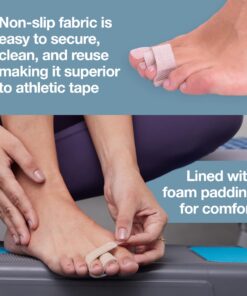ZenToes Reusable Fabric Buddy Wraps for Broken Toes, Hammertoe Straightener, 4 Count (Beige) Beige 26 71QzdRzu5vL