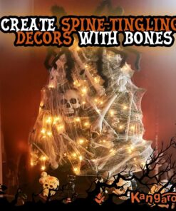 Kangaroo Halloween Bag of Skeleton Bones and Skull- Halloween Graveyard Props- Haunted House Lawn Yard Decorations- Scary Halloween Decorations 30 Pieces Bag of Plastic Bones 29 71QzkAxNckL