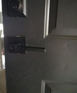 Kwikset 91560-029 Halifax Slim Square Keyed Entry Lever Featuring Smartkey, Iron Black Matte Black Square Rose Old Version 50 71QzmfoI6IL