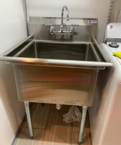 GRIDMANN 30" Wide Stainless Steel Kitchen Prep & Utility Sink, 1 Compartment NSF Commercial Sink with 24" x 24" Bowl for Restaurant, Laundry, Garage 40 71R OIRVOUL 3