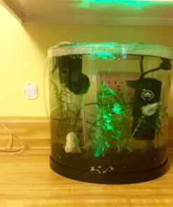 Tetra ColorFusion Starter aquarium Kit 3 Gallons, Half-Moon Shape, With Bubbler And Color-Changing Light Disc 55 71R VozURdL