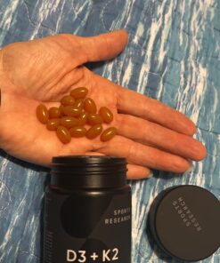 Sports Research Vitamin D3 + K2 with 5000iu of Plant-Based D3 & 100mcg of Vitamin K2 as MK-7 - Vegan Certified & Non-GMO Verified - 120 Softgels 120 Count (Pack of 1) 26 71R0ezlAYsL