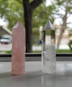 Healing Crystal Wands,2" Amethyst Crystal, Rose Quartz,Clear Quartz and Black Obsidian£¬6 Faceted Reiki Chakra Stones 4 pcs Pink,clear Quartz,black Obsidian,amethyst 2" Tall 70 71R0lV8UJtL