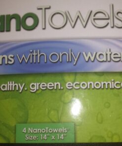 Nano Towels Cleaning Cloths - Cleans with Only Water - Wipes Away Dust, Spills & Grime Instantly Without Chemicals Paper Or Microfiber Supplies. Kitchen, Bathroom, Glass 14x14” 4-Pack Green 48 71R26xCXNSL