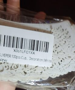 SUYEPER 100pcs Cupcake Wrappers Artistic Bake Cake Paper Cups Little Vine Lace Laser Cut Liner Baking Cup Muffin Case Trays for Wedding Party Birthday Decoration (White) White 28 71R2n02wjuL