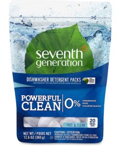 Seventh Generation Dishwasher Detergent Pods, Blasts Away Stuck-On Food, Free & Clear, 20 Pods 15 71R3Ovuav1L