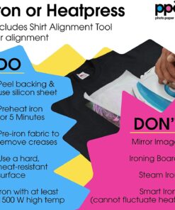 PPD Inkjet PREMIUM Iron-On Dark T Shirt Transfers Paper LTR 8.5x11" pack of 10 Sheets (PPD004-10) 31 71R3PL3Ez3L