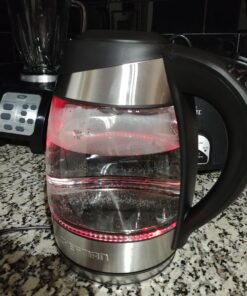 Chefman Electric Kettle with Temperature Control, 5 Presets LED Indicator Lights, Removable Tea Infuser, Glass Tea Kettle & Hot Water Boiler, 360° Swivel Base, BPA Free, Stainless Steel, 1.8 Liters 1.8L - Temperature Control 37 71R3Ut0dkPL