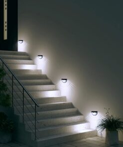 OTHWAY Solar Fence Post Lights Wall Mount Decorative Deck Lighting, Black, 4 Packs 30 71R3wIr1XcL