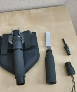 FiveJoy Professional Survival Shovel Multitool - Portable Collapsible Tactical Tool - Entrenching Backpack Equipment for Hiking Camping Car - Gifts for Men Dad Husband (Shovel RS) 22 71R49dAqL2L