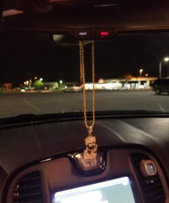 putouzip Bart Chain Necklace 18K Gold Plated Fully Iced Out Stainless Steel Pendant For Men Boys Gift 25 71R5mTspboL