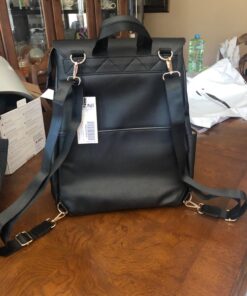 KZNI Leather Diaper Bag Backpack, Diaper Backpack Nappy Baby Bags for Mom Unisex Maternity Diaper Bag with Stroller Hanger Black 35 71R6BB6q4dL