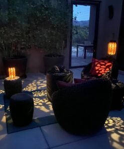 Maggift 2 Pack 10.6 Inch Hanging Solar Lights Outdoor Retro Hanging 20 Lumens Christmas Decorative Solar Lantern with Handle, Brown 2Pack-Retro Hanging Solar Lantern 40 71R6CYw0vpL